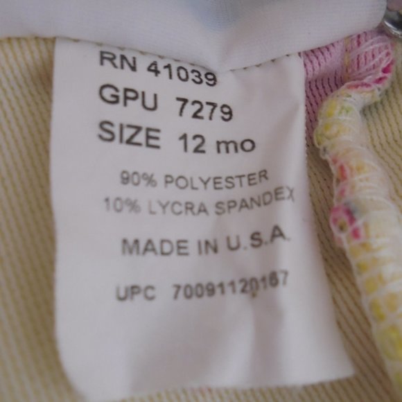 Yellow Strawberries & Butterfly Ruffled Suit 12 Mo - Picture 4 of 4